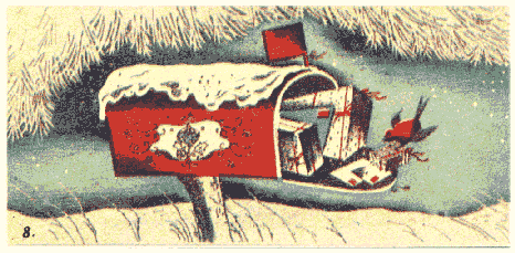 Vintage Christmas Card - Mail Box