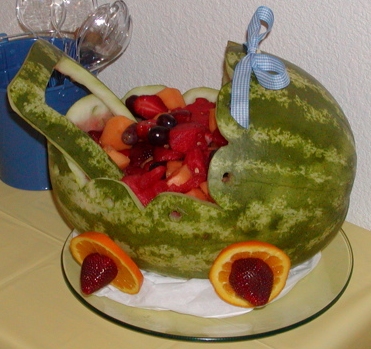 thanks brenda for the carved watermelon photo - cute baby  carriage for a baby shower